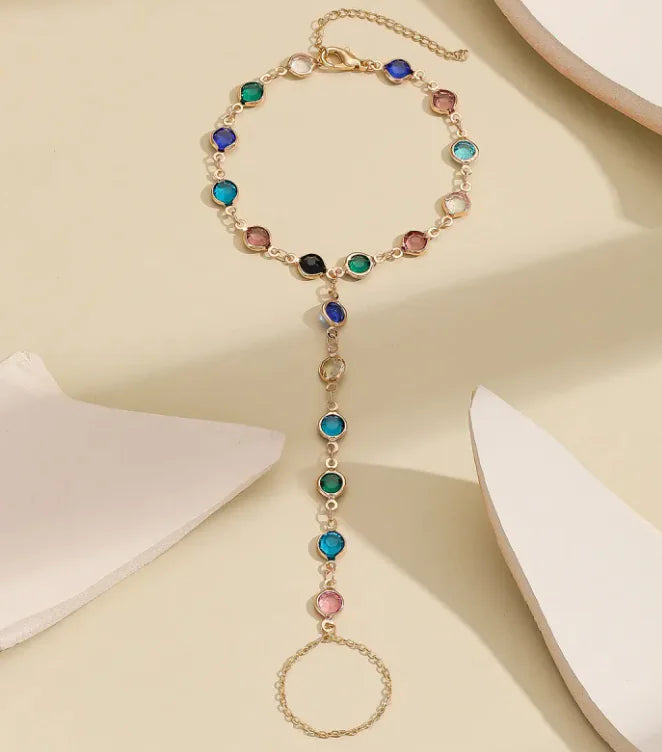 Colorful Crystal Chain Bracelet