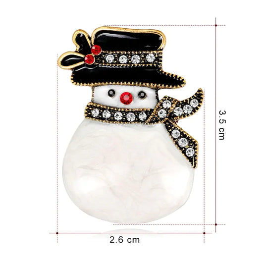 Cartoon Christmas Snowman Brooch