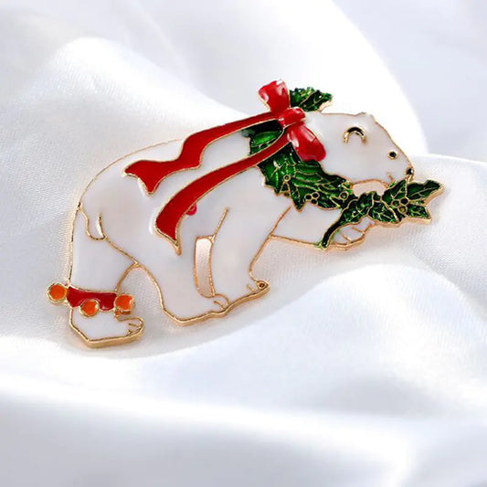 Vintage Christmas Bear brooch
