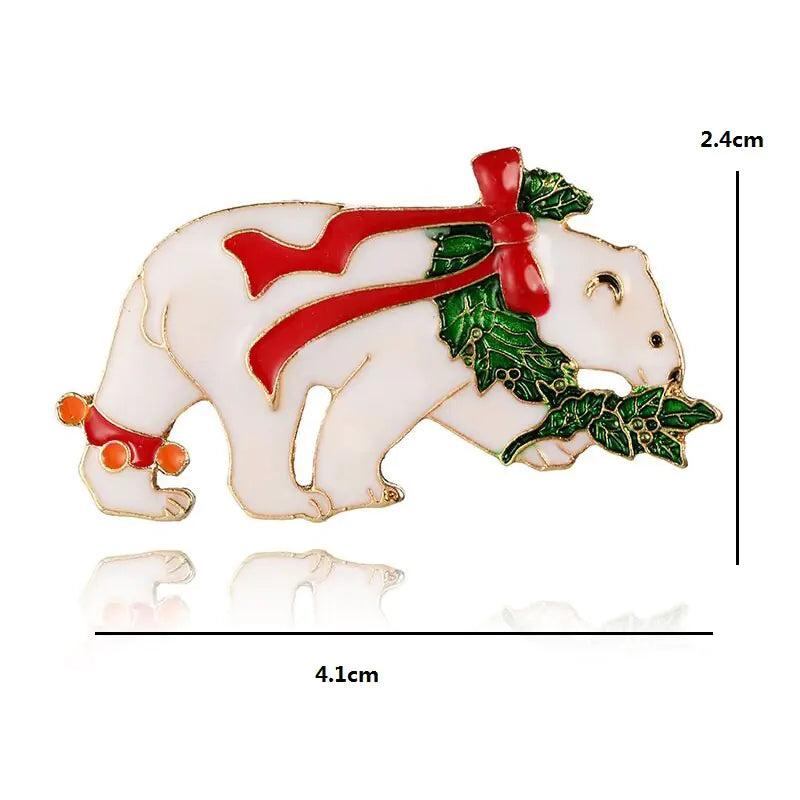 Vintage Christmas Bear brooch