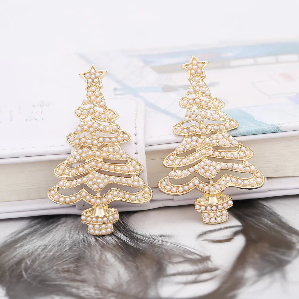 Exaggerated Christmas Tree Earrings
