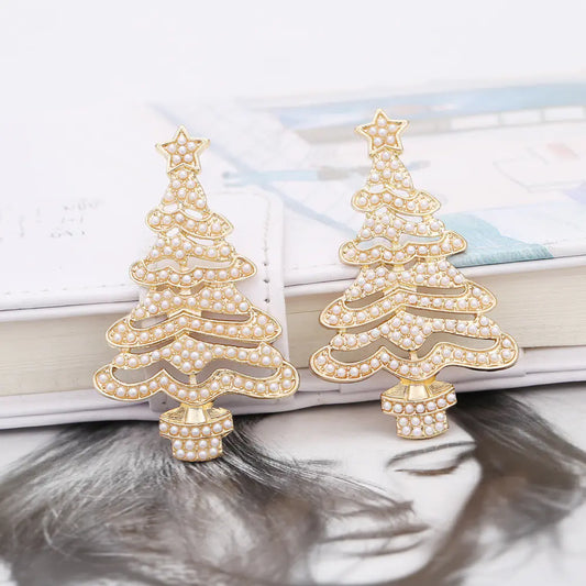 Exaggerated Christmas Tree Earrings