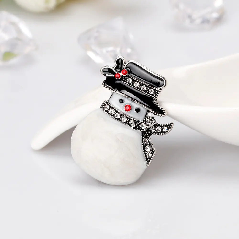 Cartoon Christmas Snowman Brooch