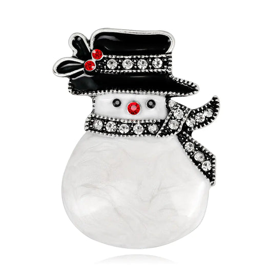 Cartoon Christmas Snowman Brooch