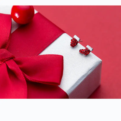 S925 Silver Asymmetrical Christmas Socks & Gloves Earrings