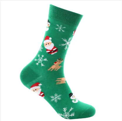 Santa-Themed Festive Cotton Socks
