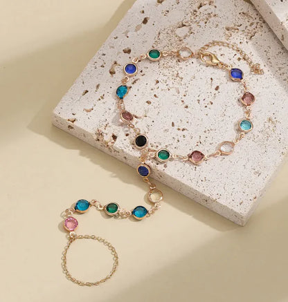 Colorful Crystal Chain Bracelet