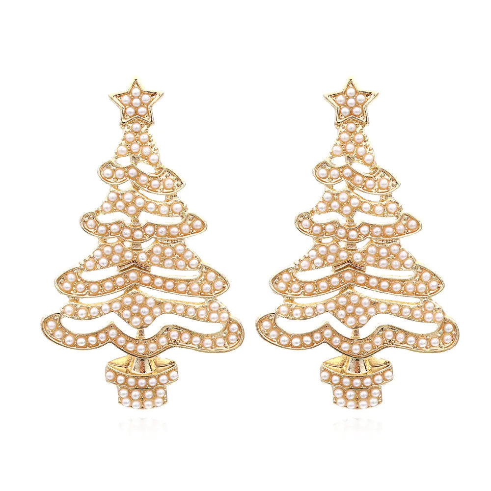 Exaggerated Christmas Tree Earrings