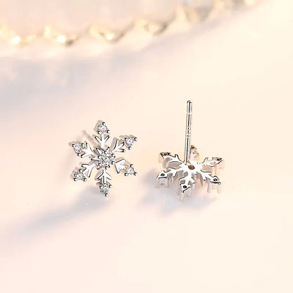 925 Silver Snowflake Earrings