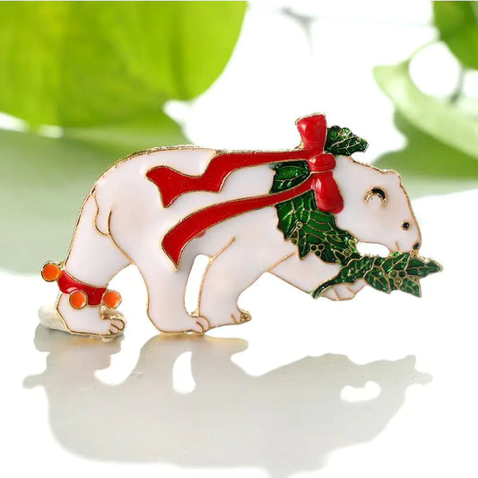 Vintage Christmas Bear brooch