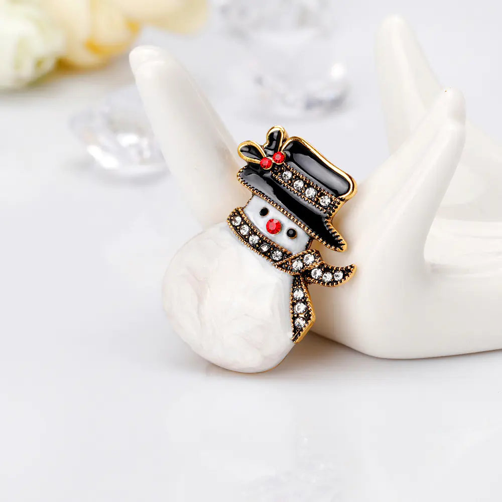Cartoon Christmas Snowman Brooch