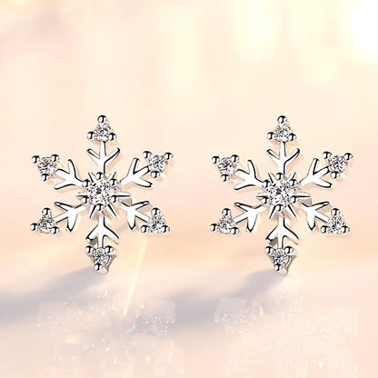 925 Silver Snowflake Earrings